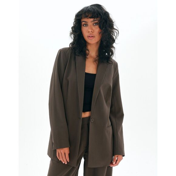 Glassons Jackets & Blazers - Glassons Relaxed Button Front Blazer in Susan Soil Brown NWOT